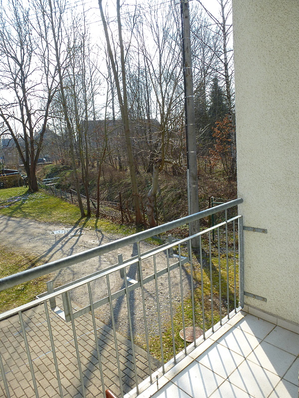 Ausblick vom Balkon zum Mühlgraben