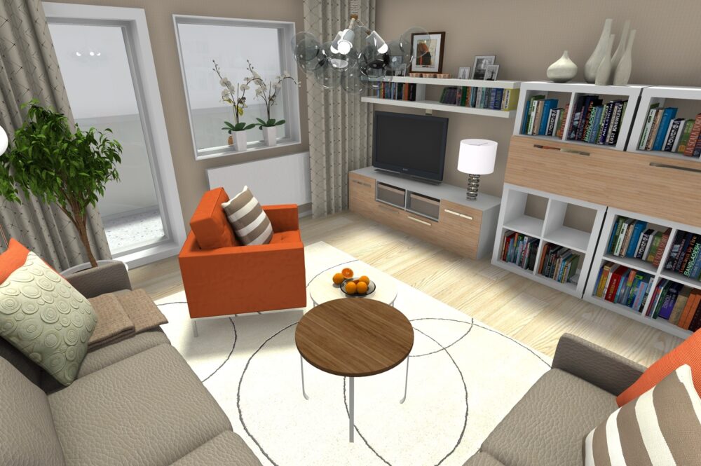helles Wohnzimmer (Einrichtungsbeispiel)