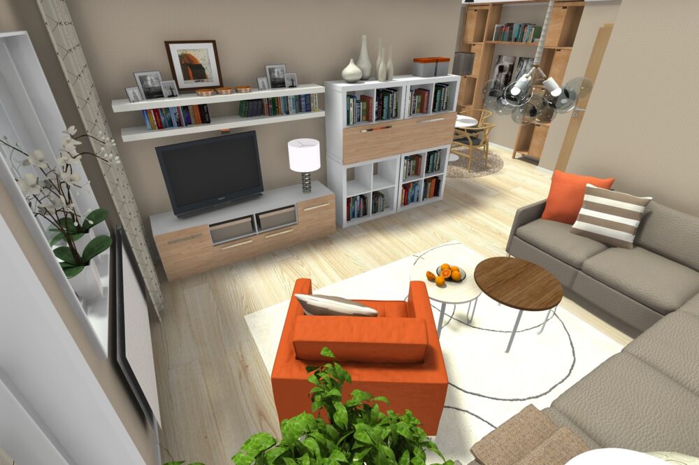 helles Wohnzimmer (Einrichtungsbeispiel)