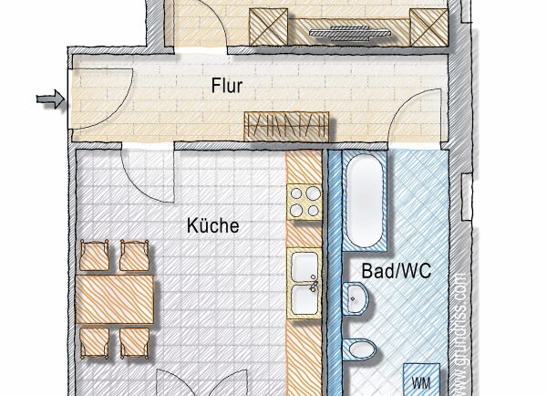Grundriss der Wohnung